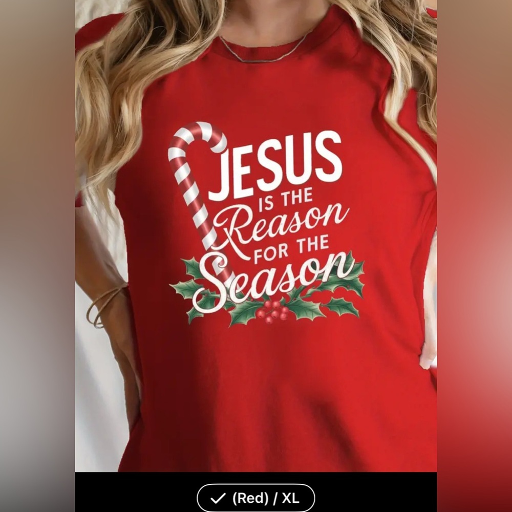 Religious Christmas Graphic Tee XL New - Picture 1 of 5